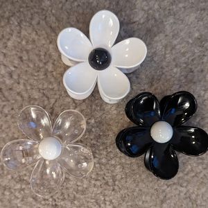 Large Flower Hair Clips (3)